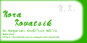 nora kovatsik business card